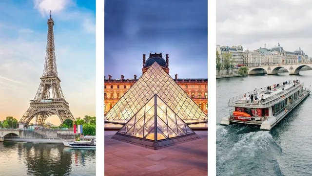 Billet combiné – Musée du Louvre, Tour Eiffel (2ᵉ étage) & Croisière sur la Seine (1 heure)